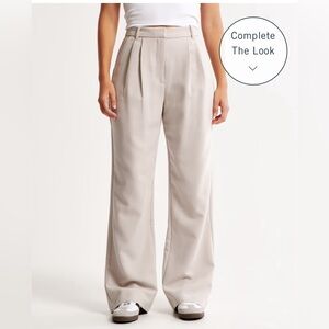 Curve Love A&F Sloane Tailored Pant - color light taupe